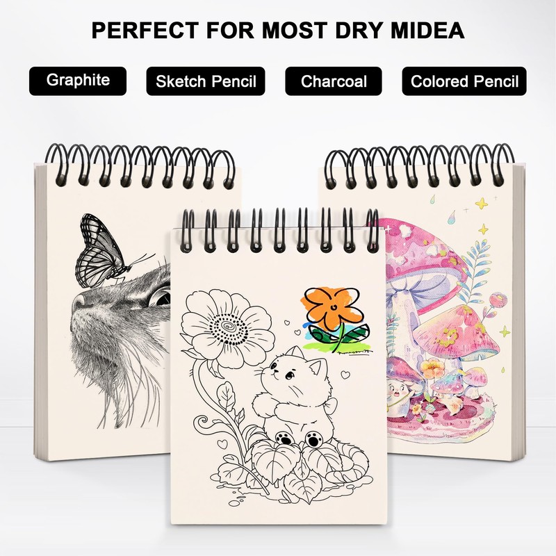 Dreamdove Blank Page Journal 8pcs Small Blank Journal Unlined Mini