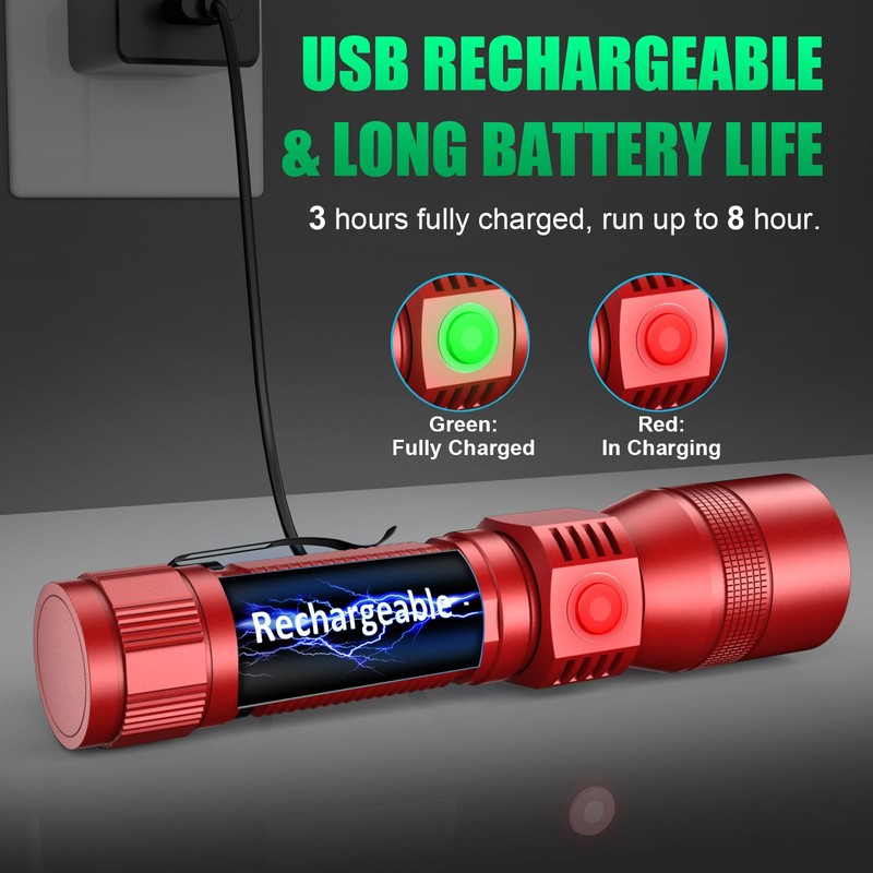 AdamStar Black Light Flashlights, 3-in-1 UV Flashlight with Clip, Magnetic