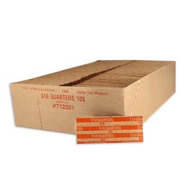 Huron Flat Coin Wrapper, Quarter $10 Orange (1000)