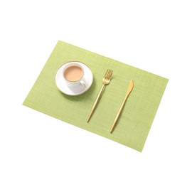 Placemats (Set of 6), Non-Slip Heat Resistant Heat Insulation Placemats for Eating, Washable, Quick Drying, Decorative Place Mat for Kitchen and Dining Room, Green