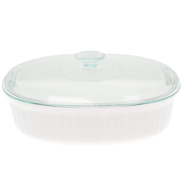 Corningware FS2 2.5qt/2.35L Oval French White Casserole Dish & DC1.5C