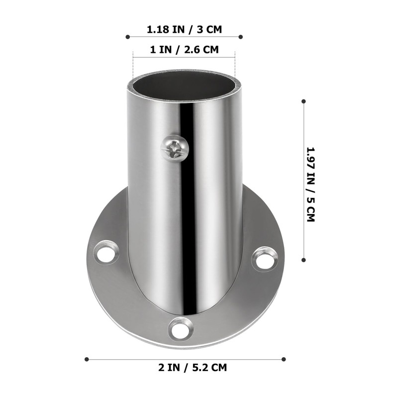 Uonlytech 2Pcs Adjustable Socket Bracket Support Holder Stainless Closet Rod