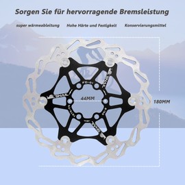 Jane Eyre Brake Discs 160 mm 180 mm 203 mm, Bicycle Brake Disc Mountain Bike Type Floating Brake Disc Centre Lock Cycling Accessories (Black 180 mm)