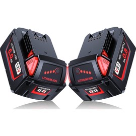 LONG FIT 2 Pack | Replace for Milw 18 Volt Battery 6.0Ah, Compatible with M-18 Battery Charger and MWK 18V Cordless Power Tools (48-11-1860)
