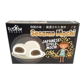 Fusion Select Mochi Daifuku Snacks - Traditional Japanese Rice Cakes with Filling - Flavored Asian Sweet Desserts for Family - Chewy and Soft Texture (Sesame)
