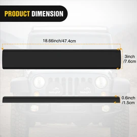 Nilight 20 Inch LED Light Bar Cover Black Protective Cover Durable Polycarbonate Lens Waterproof Dustproof Scratch-Proof for Double-Row Lights Off Road Driving Lighting