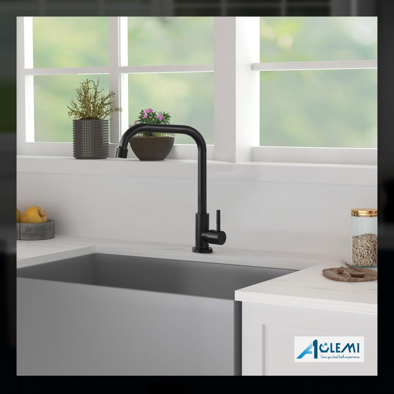 Aolemi Black Cold Only Water Kitchen Faucet Commercial Bar Tap