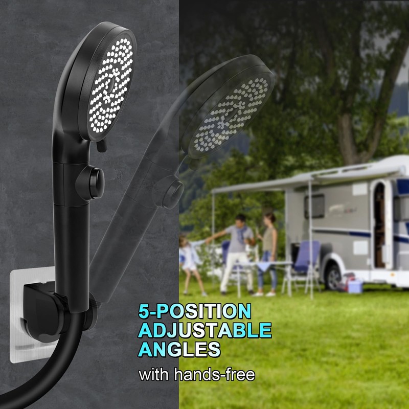 RV Shower Head with Hose, High Pressure 5 Mode Shower