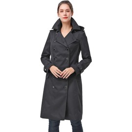 BGSD Women Karla Waterproof Trench Coat Black Plus Size 2X