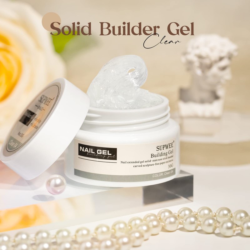 SUPWEE Solid Builder Gel for Nail Extension - 30g Clear