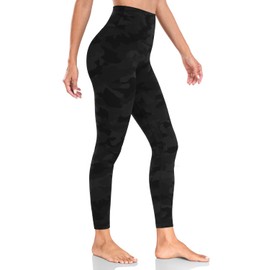 HeyNuts Yoga Pro Full Length Yoga Leggings for Women, Buttery Soft High Waisted Compression Workout Lounge Yoga Pants 28" Coal Camo S(4/6)