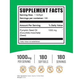 BulkSupplement<wbr/>s Pumpkin Seed Oil 240 Softgels - 1000mg Per Serving
