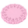 DECORA 3.5inch Round Pink Paper Lace Doilies for Wedding Tableware