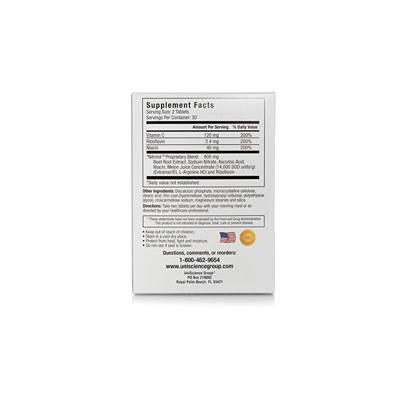 UniScience Group Nitrinol, Natural Nitric Oxide Booster with Beetroot Extract,