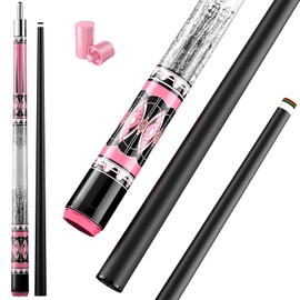 DOKIBI 58" Professional Pool Cue, 2-Piece Billiard Stick 12.5mm Tip Low Deflection Pool Sticks,20oz Fiberglass Front & Maple Rear