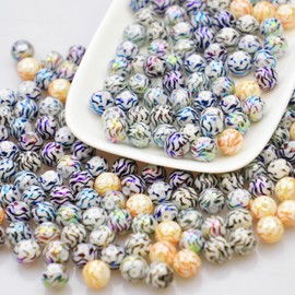 50pcs Fashion Colorful Christmas Bead Ceramic Beads for Jewelry Making Electroplated Hexagram Pattern Beads for DIY Crafts Jewelry Making Bracelets Necklace