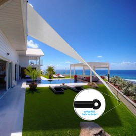 Patio 13' x 6' Waterproof Pergola Canopy Replacement Shade Cover Sun Sail for Deck Porch Backyard Shade Cloth Tarp with Grommets Rods Privacy Shade Screen, Light Gray