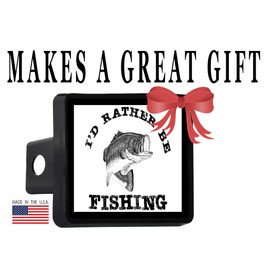 Rogue River Tactical Funny Fishing Boat Truck Trailer Hitch Cover Plug I'd Rather Be Fishing Gift for Fisherman Fish