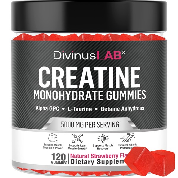 Bodybuilding, Muscle Gain Creatine Monohydrate Gummies 5g Sugar Free Pre