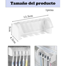 Porta Cepillo De Dientes para Baño,Porta Cepillo De Dientes,De Pared Organizador,Porta Cepillos Dentales, Compacto, Ideal para Casa Y Viajes, Dimensiones 5 X 13.5 X 4.5 Cm