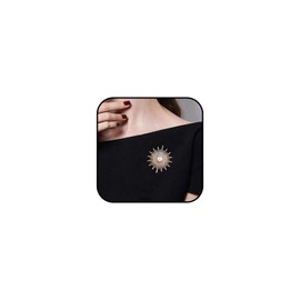 WETMT Pearl Brooch Pins for Women Gold/Silver Sun Flower Rhinestone Brooch Pins Pearl Sunflower Lapel Pins Dress Coat Brooch Pin Jewelry for Wedding Party Prom (Gold)