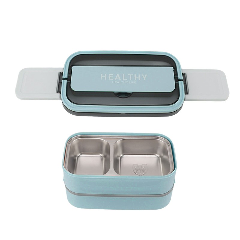 Double Layer Bento Box 316 Stainless Steel Compartment Portable Lunch