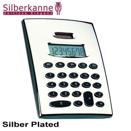 SILBERKANNE Table Calculator Classic 11 x 14 cm Premium Silver Plated Elegant Silver-Plated in First-Class Workmanship and Elegant Look