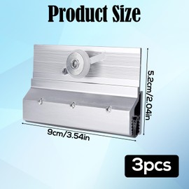 3pcs M6053 Frameless Shower Door Rollers Top Bracket Assembly, Nylon Ball Bearing Wheels Replacement Waterproof Shower Door Hardware Parts Accessories for 1/4 Inch Sliding Glass Panels