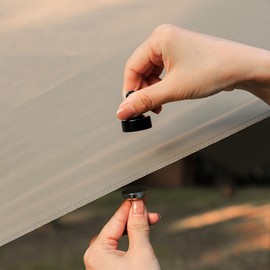 Seekdem SD-MGLH01BK-2P Lantern Hook, For Tents, Tarps, Etc., Magnet, Carabiner, Black, Set of 2