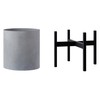 FaithLand 14" Plant Stand and 14" Gray Pot Bundle