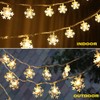 WesGen Christmas Lights，Snowflake String Lights Battery Operated Waterproof 20ft, 40