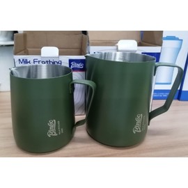 Milk Frothing Pitcher – Stainless Steel Latte Art Pitcher for Steaming and Frothing Milk – Espresso Coffee Milk Jug with Handle – Barista Tool for Latte, Cappuccino (12 oz)