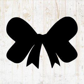 6 in Bow Sticker - Vinyl Decal for Wall Bottle Phone Car Home Bike Laptop Silhouette - Hair Shape Party Pinch Tie Classic DWSV3375
