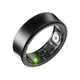 Tulbeys Smart Ring Health Fitness Tracker for Men Women - 5ATM Waterproof,Heart Rate Monitor, Hand Gesture Brush Tiktok, Titanium Alloy Smart Rings for iOS/Android(Matteblack #8)