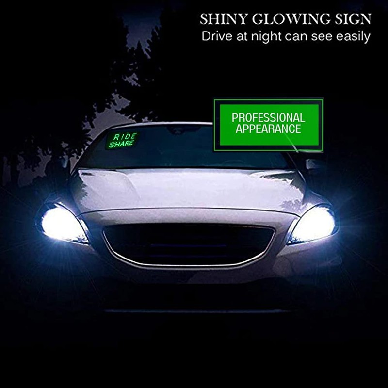 YSY LED Car Window Accessory Sign RIDESHARE for Ride Share