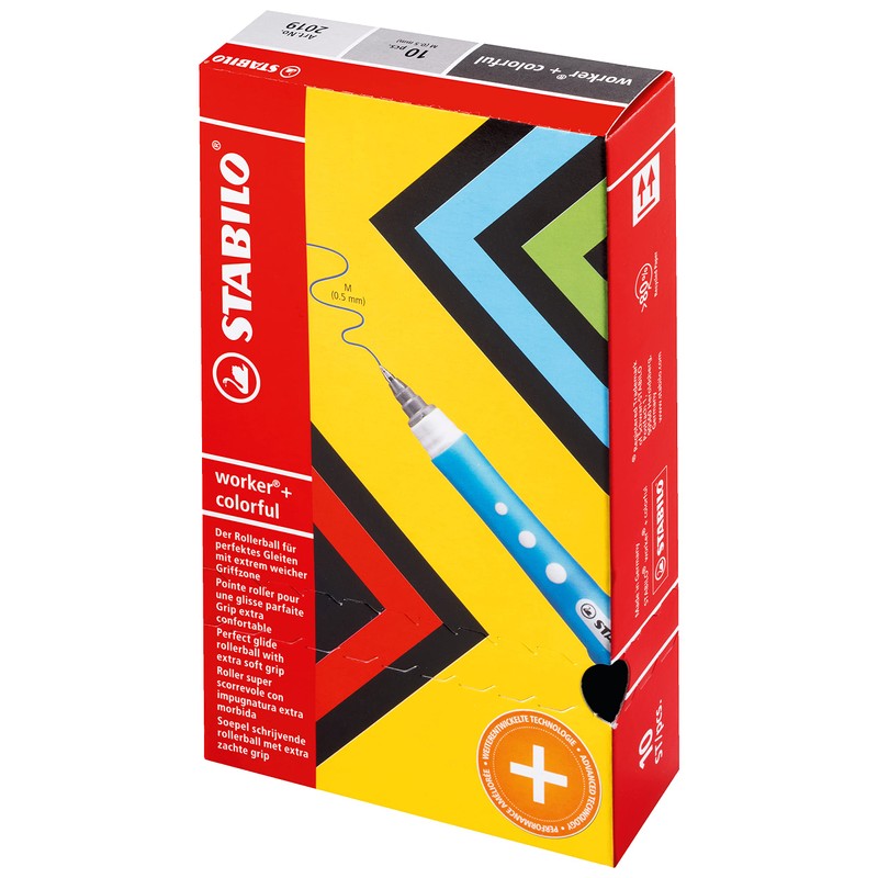 Rollerball - STABILO worker+ colorful - Pack of 10 -
