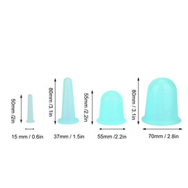 4pcs Silicone Gel Facial Cupping Set,Vacuum Massage Cup Kit,Vaccum Facial Massager Cupping Cup Face Lifting Firming Care for Body Face Neck Back Eye(Green)