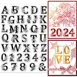 GLOBLELAND Letter and Number Clear Stamps for Card Making 8.3×5.8 inch