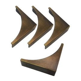 Corner Protectors for Furniture, Vintage Decorative Metal Corner Guards for Box Door Table Furniture Edge Cover Safety Guard Pack of 4 (Bronze)