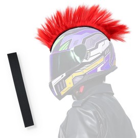 Mohawk for Helmet Wigs Motorcycle Helmet Universal Reusable Motorcycle Accessories Bicycle Snowboarding Cycling Skiing Biking Helmets Decoration Accessories (Red)