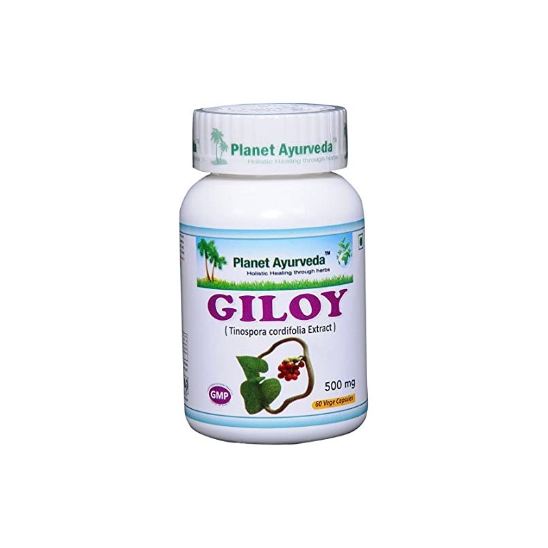 Planet Ayurveda Giloy, 500 Mg Veg Capsules, 2 Bottles (60