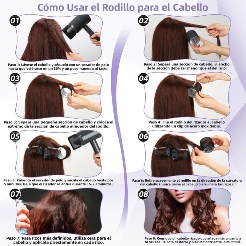 65 Pzs Tubos Rizadores De Cabello Con Abrazadera Plstica