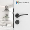 Amerdeco Door Handle Set Black Aluminium - PZ Door Fitting