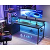 AODK 59 Inch Gaming Desk with USB Charging Ports &