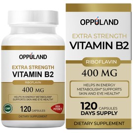 Oppuland - Riboflavin Vitamin B2 Supplement - B-2 Vitamin - Boosts Energy Metabolism & Cellular Function - Daily Nutritional Supplements for Men & Women - 400 mg Capsules - 120 Counts