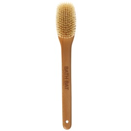 Kent FD5 Beechwood Wood Long Handle Shower Bath Body Brush. for Skin Exfoliate and Massage. 100% Boar Bristles. Best Back Body, Foot and Leg Scrubber Brushing for Wet and Dry Body. Made in England