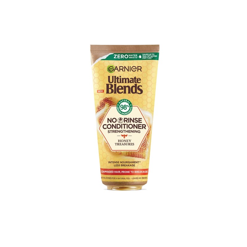 Garnier Ultimate Blends Honey Treasures, Nourishing No-Rinse Conditioner, For Damaged