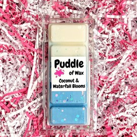 Puddle of Wax - Coconut & Waterfall Blooms Soy Wax Melt Snap Bar - 50g - Calm & Relaxing Scent - Vegan Friendly - Made in the UK