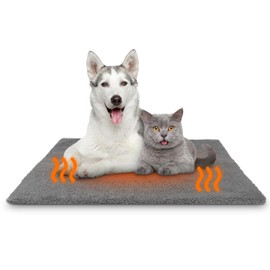 Hysagtek Cat Blanket for Cats, Self-Heating Cat Blanket, 50 x 70 cm, Heat Blanket, No Electricity, Electric Blanket, Cat Fluffy Washable Cat Blanket, Self-Warming, Noiseless Cats (Grey)