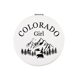 CHOORO Colorado Souvenir Compact Mirror Colorado Lover Gift Colorado Travel Makeup Mirror Colorado Mountain Gift (Colorado M)